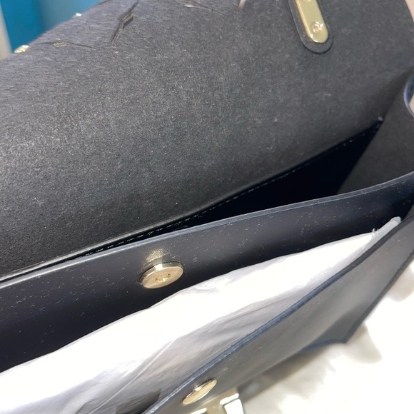 NEW WT Zac Zac Posen Eartha Medium Chain Shoulder Handbag Black Floral - Picture 7 of 13